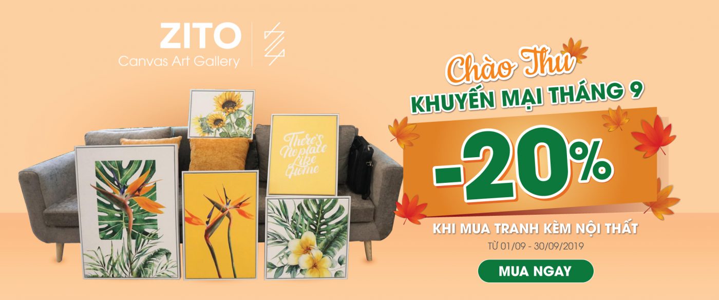 Khuyến mại tranh canvas tháng 9 ZITO Canvas Art Gallery