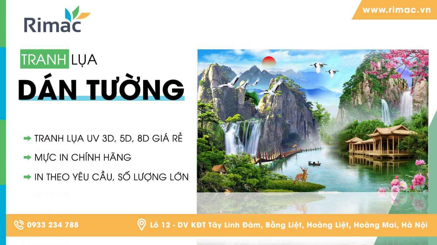 in tranh lụa dán tường, in tranh dán tường