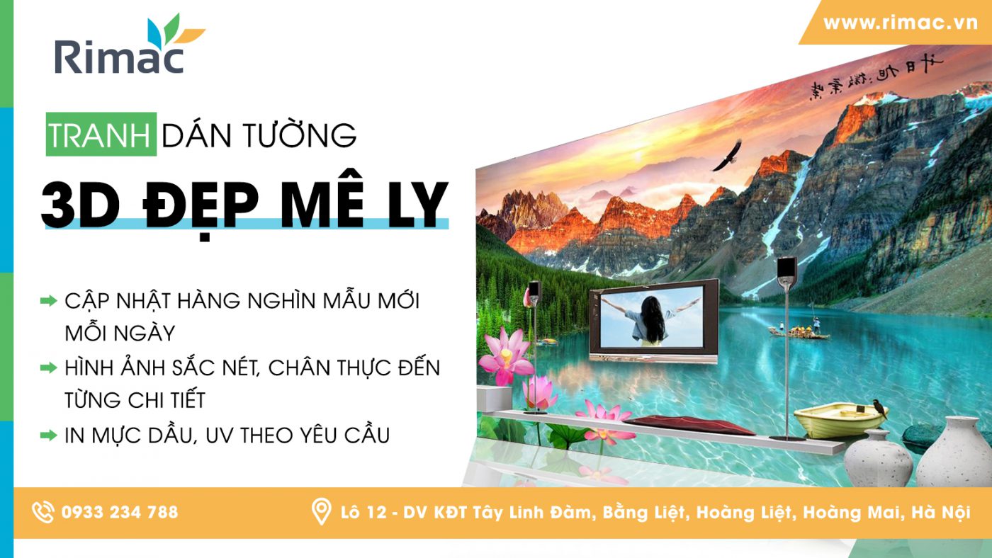 in tranh dán tường 3D, in tranh dán tường 5d, in tranh dán tường 8d, in tranh dán tường