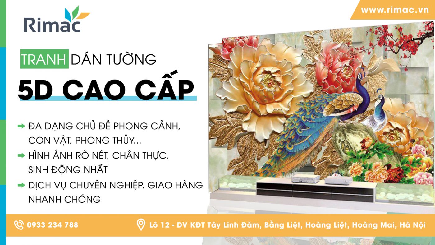 in tranh dán tường 5D, in tranh dán tường