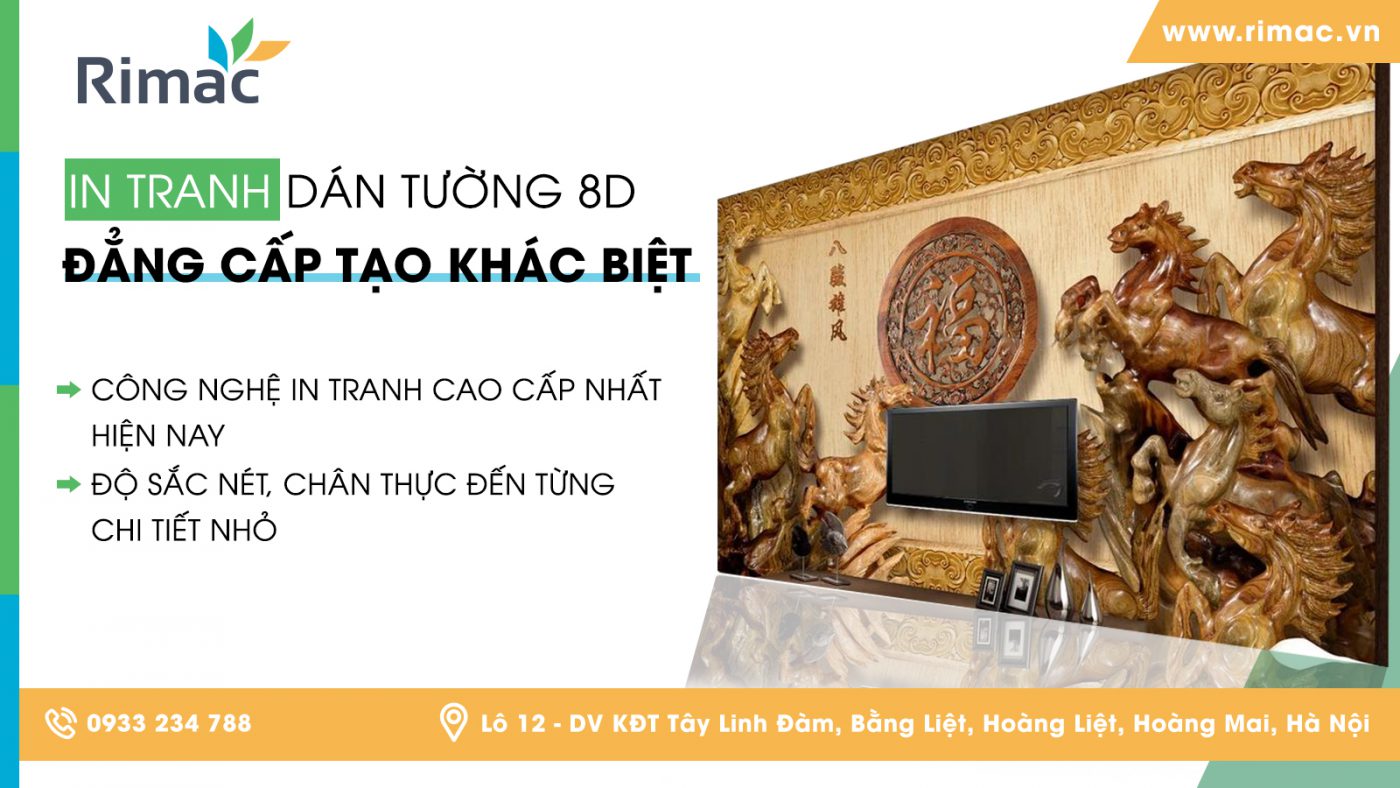 in tranh dán tường 8D, in tranh dán tường