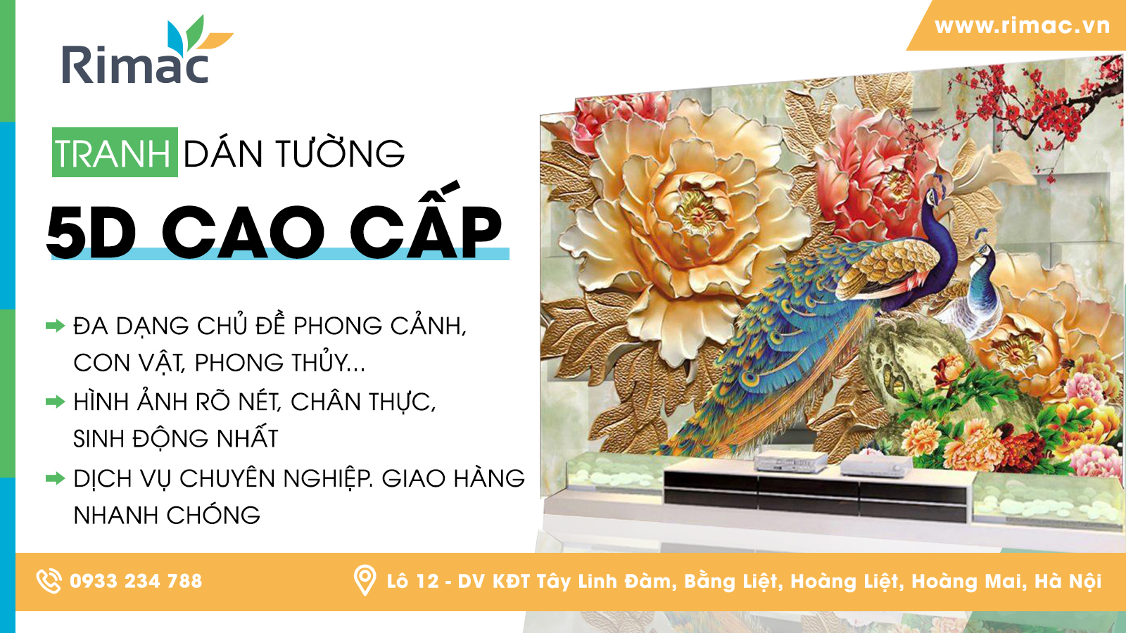 Báo giá in tranh dán tường 5D giá rẻ, lấy ngay