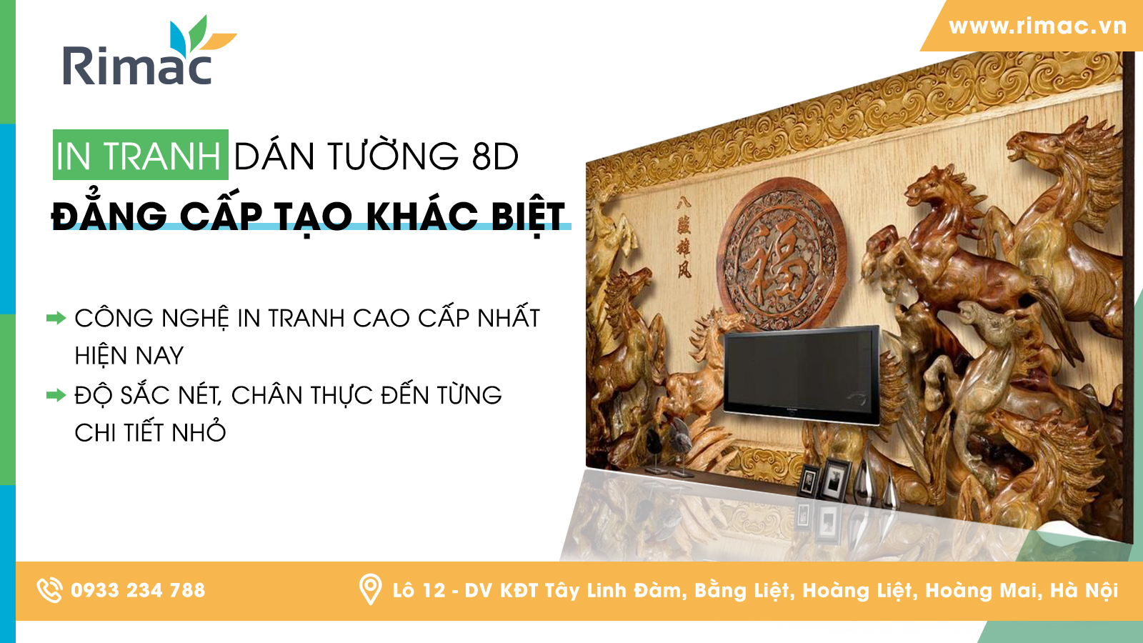 Báo giá in tranh dán tường 8D chất lượng, giá tại xưởng